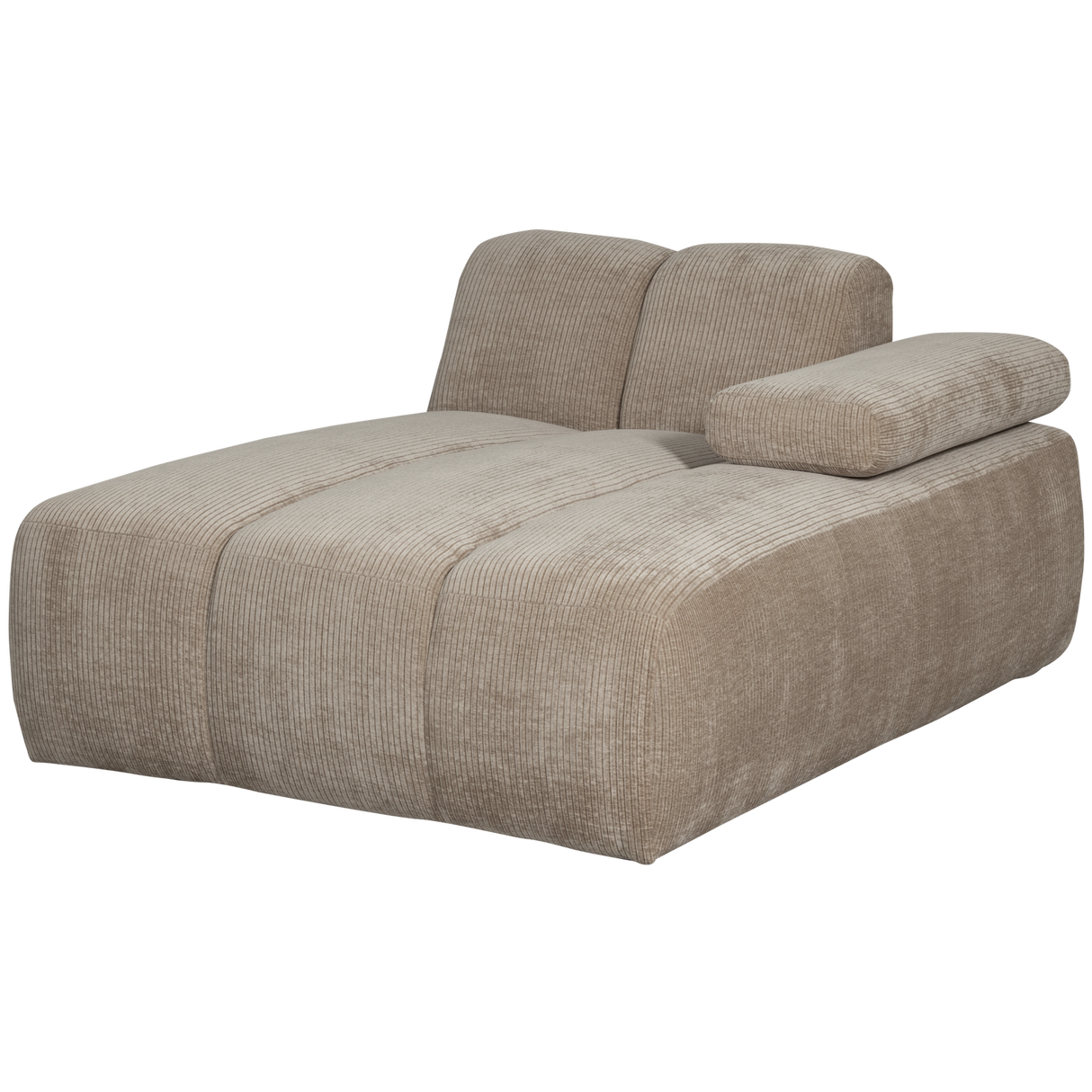 Mojo Chaise Longue Element Rechts Ribstof Donkerzand