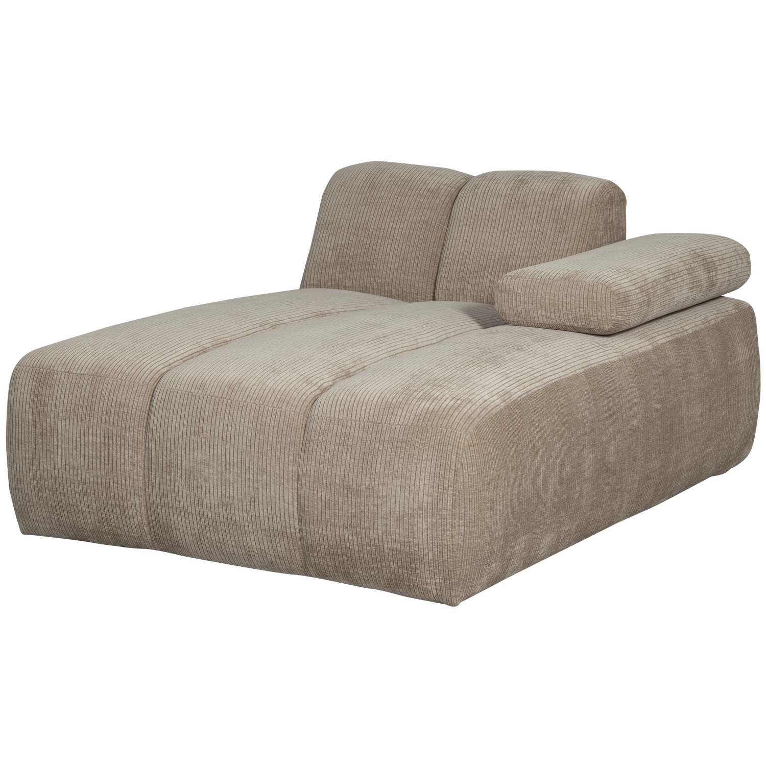 Mojo Chaise Longue Element Rechts Ribstof Donkerzand