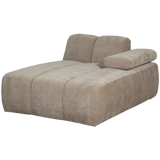 Mojo Chaise Longue Element Rechts Ribstof Donkerzand