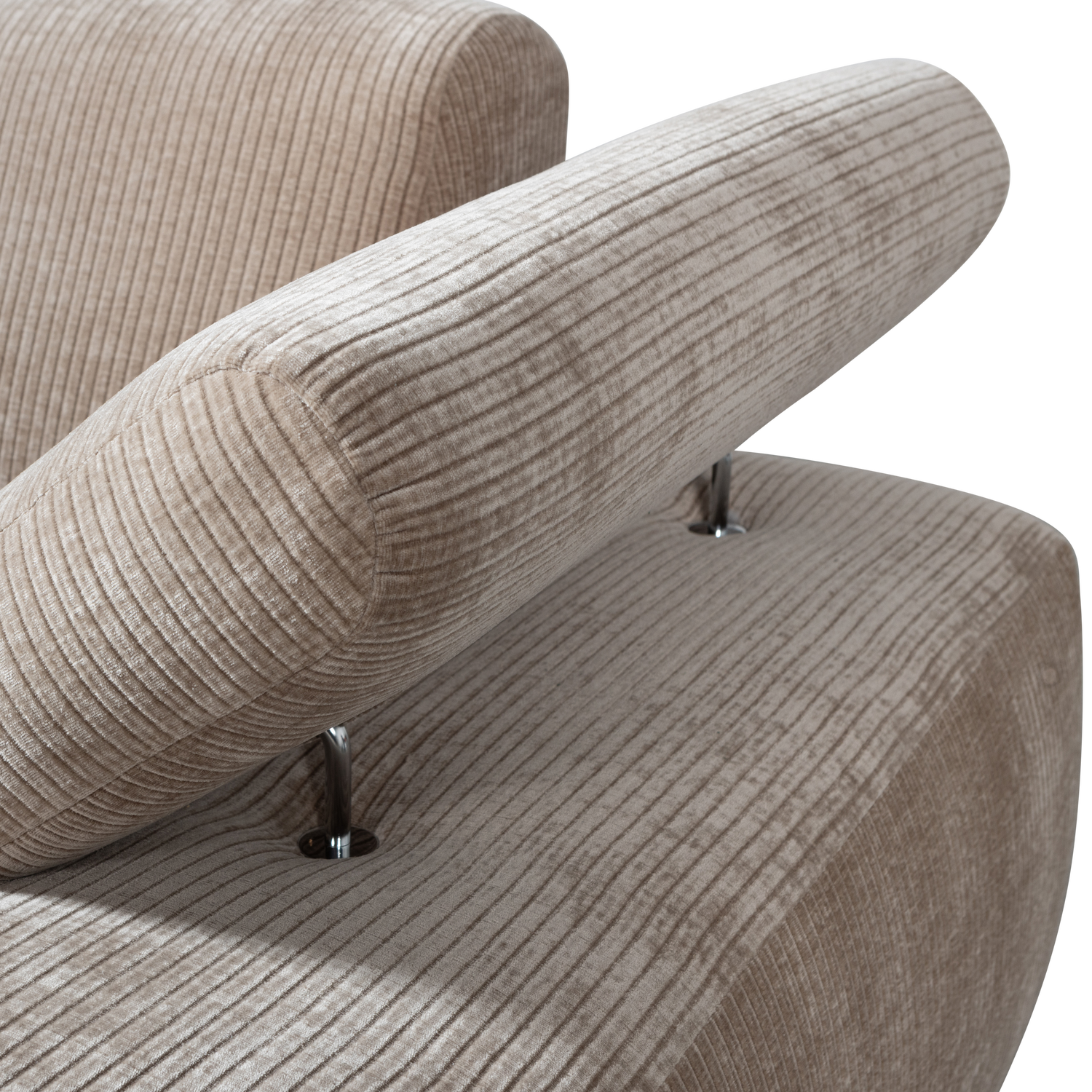 Mojo Chaise Longue Element Rechts Ribstof Donkerzand