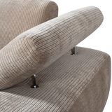 Mojo Chaise Longue Element Rechts Ribstof Donkerzand