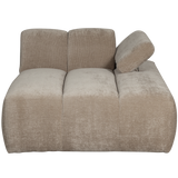Mojo Chaise Longue Element Rechts Ribstof Donkerzand