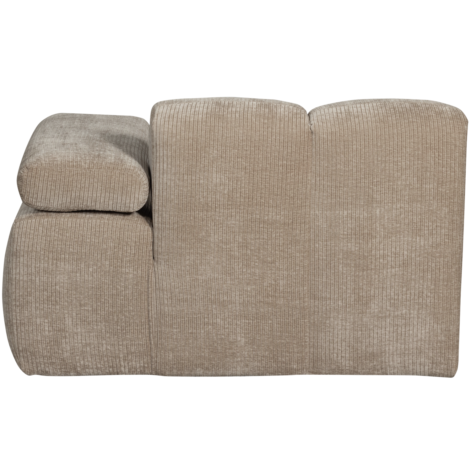 Mojo Chaise Longue Element Rechts Ribstof Donkerzand