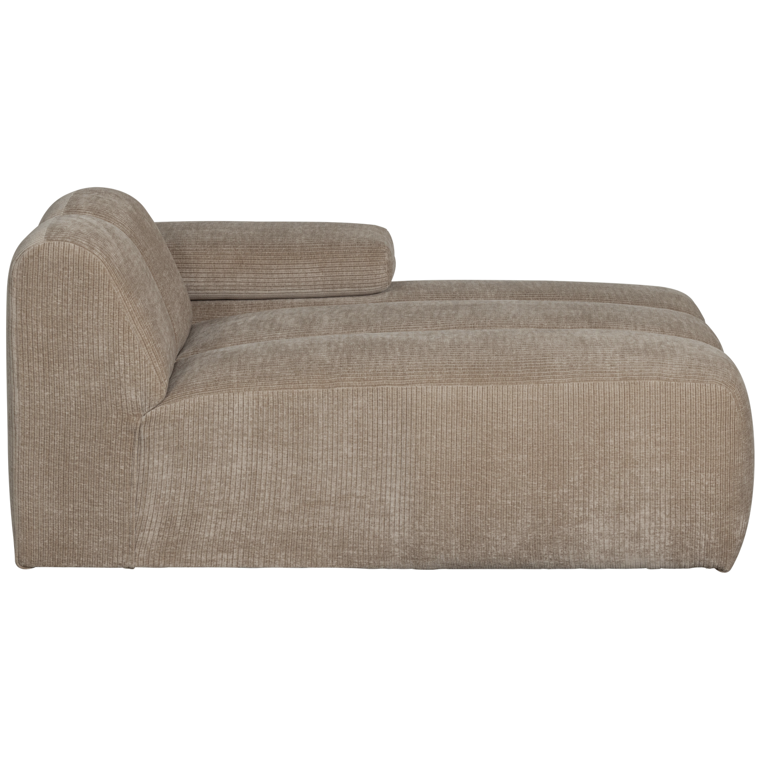 Mojo Chaise Longue Element Rechts Ribstof Donkerzand
