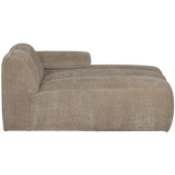 Mojo Chaise Longue Element Rechts Ribstof Donkerzand
