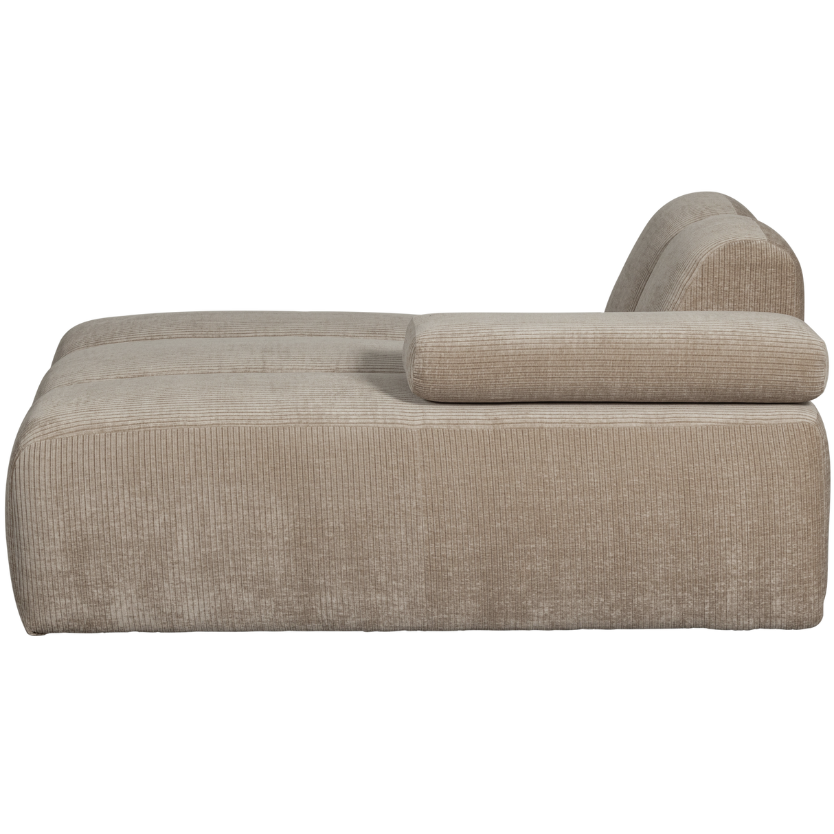 Mojo Chaise Longue Element Rechts Ribstof Donkerzand