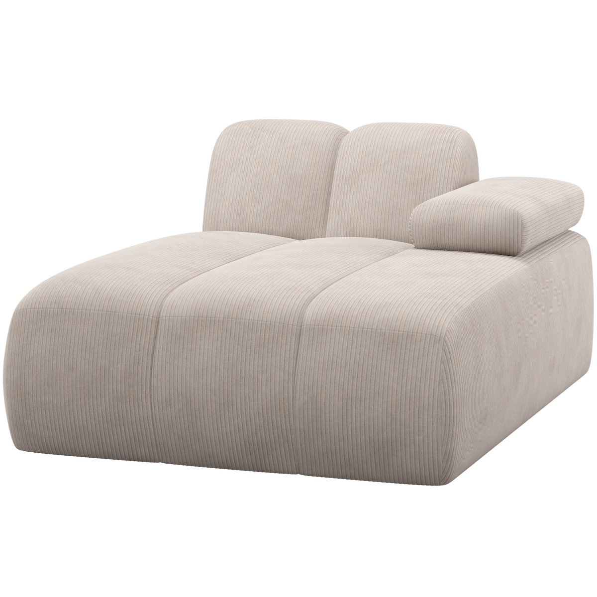 Mojo Chaise Longue Element Rechts Ribstof Ecru