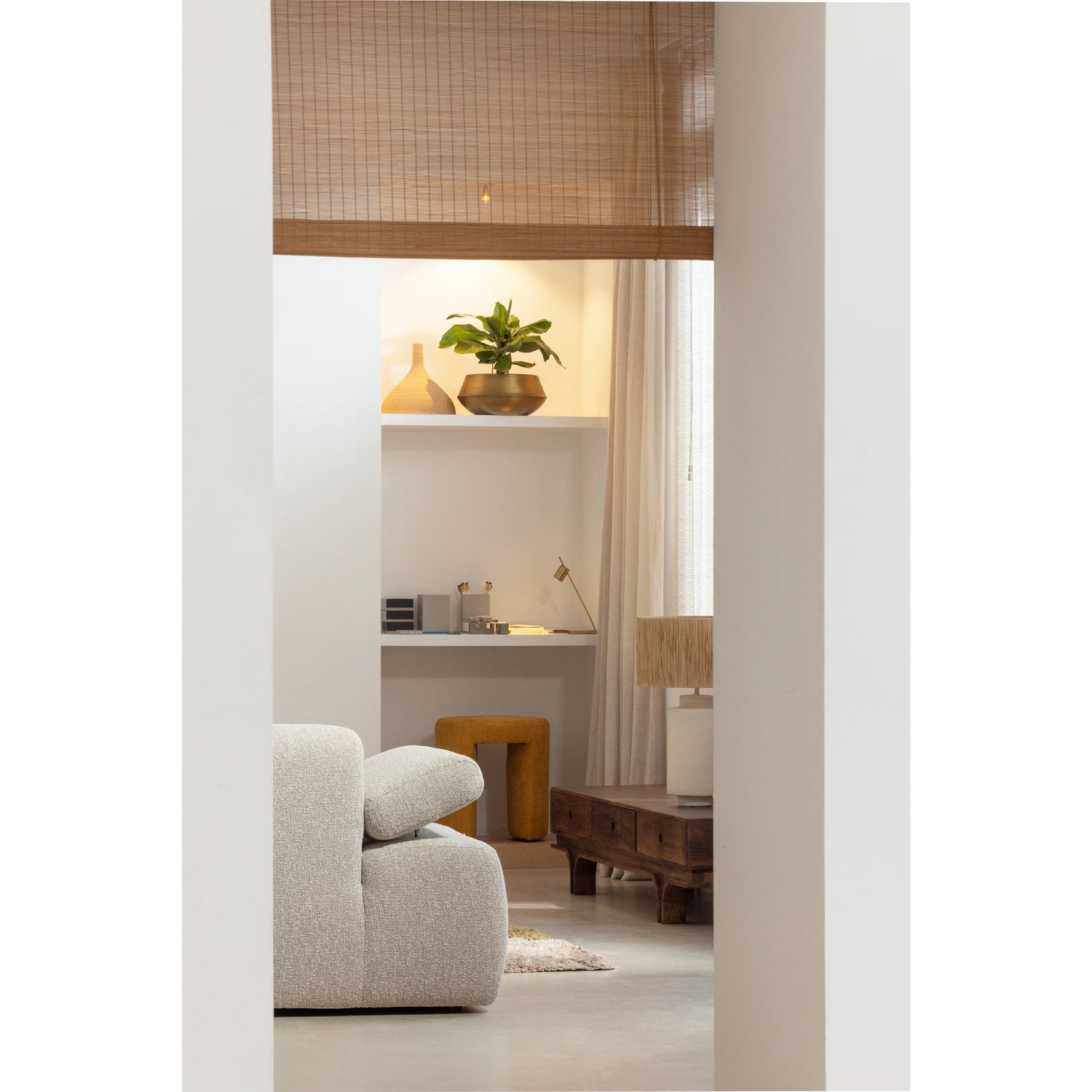 Mojo Chaise Longue Element Rechts Boucle Beige Melange