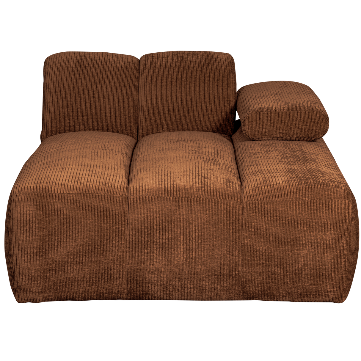 Mojo Chaise Longue Element Rechts Ribstof Roestbruin