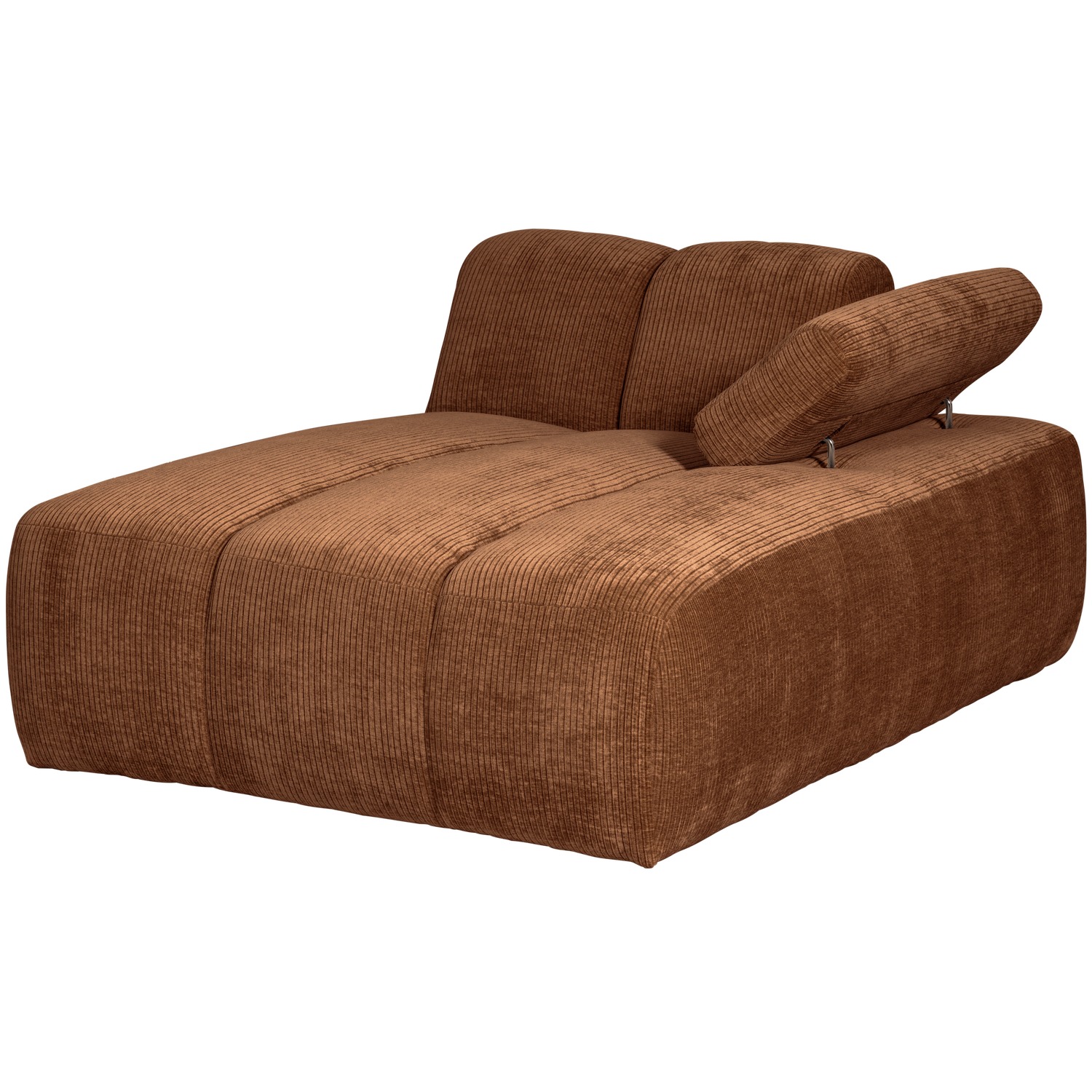 Mojo Chaise Longue Element Rechts Ribstof Roestbruin