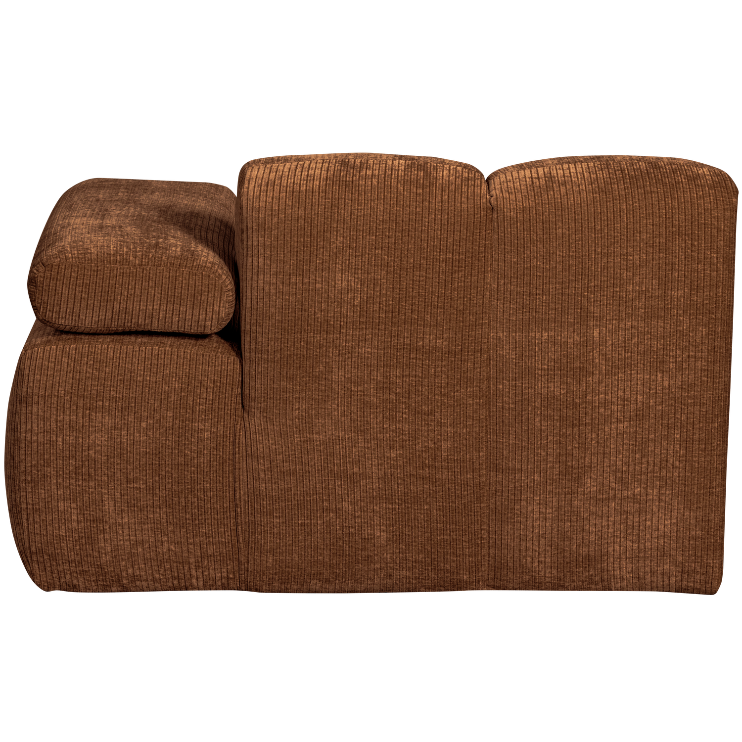 Mojo Chaise Longue Element Rechts Ribstof Roestbruin