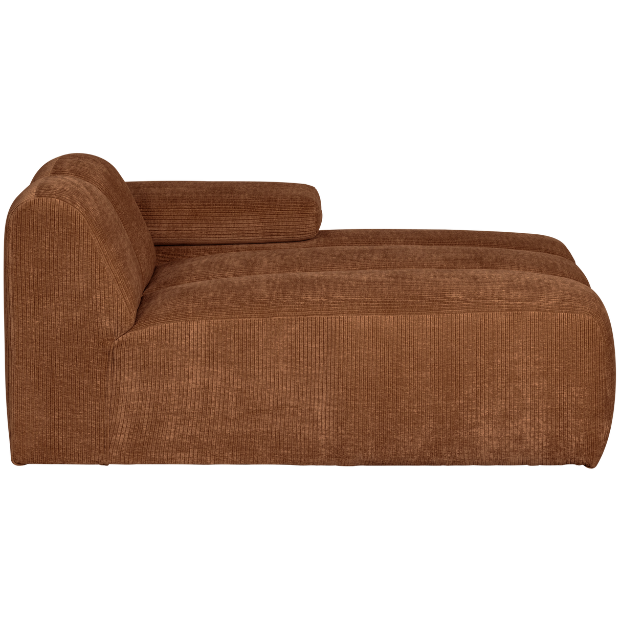 Mojo Chaise Longue Element Rechts Ribstof Roestbruin