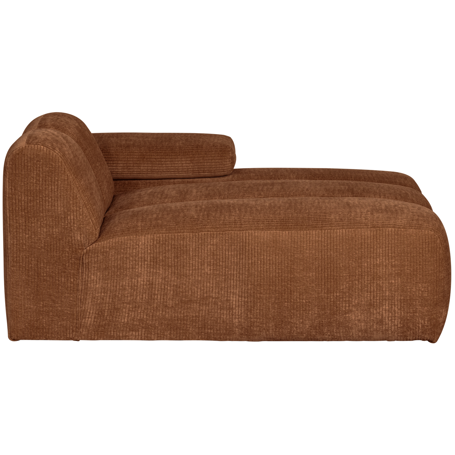 Mojo Chaise Longue Element Rechts Ribstof Roestbruin