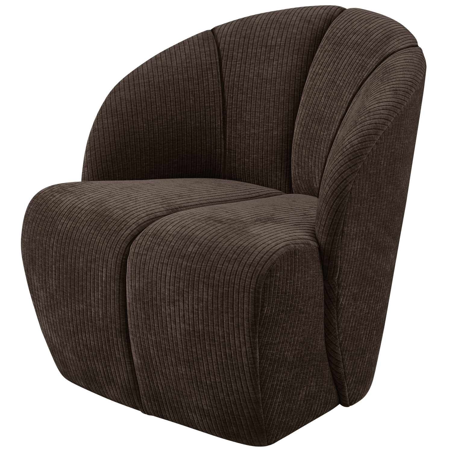 Mojo Draaifauteuil Ribstof Bruin
