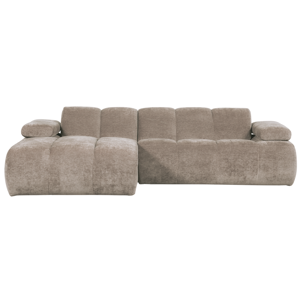 Mojo Chaise Longue Bank Links Ribstof Donkerzand