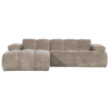 Mojo Chaise Longue Bank Links Ribstof Donkerzand