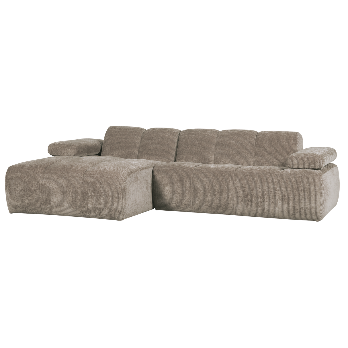 Mojo Chaise Longue Bank Links Ribstof Donkerzand