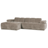 Mojo Chaise Longue Bank Links Ribstof Donkerzand