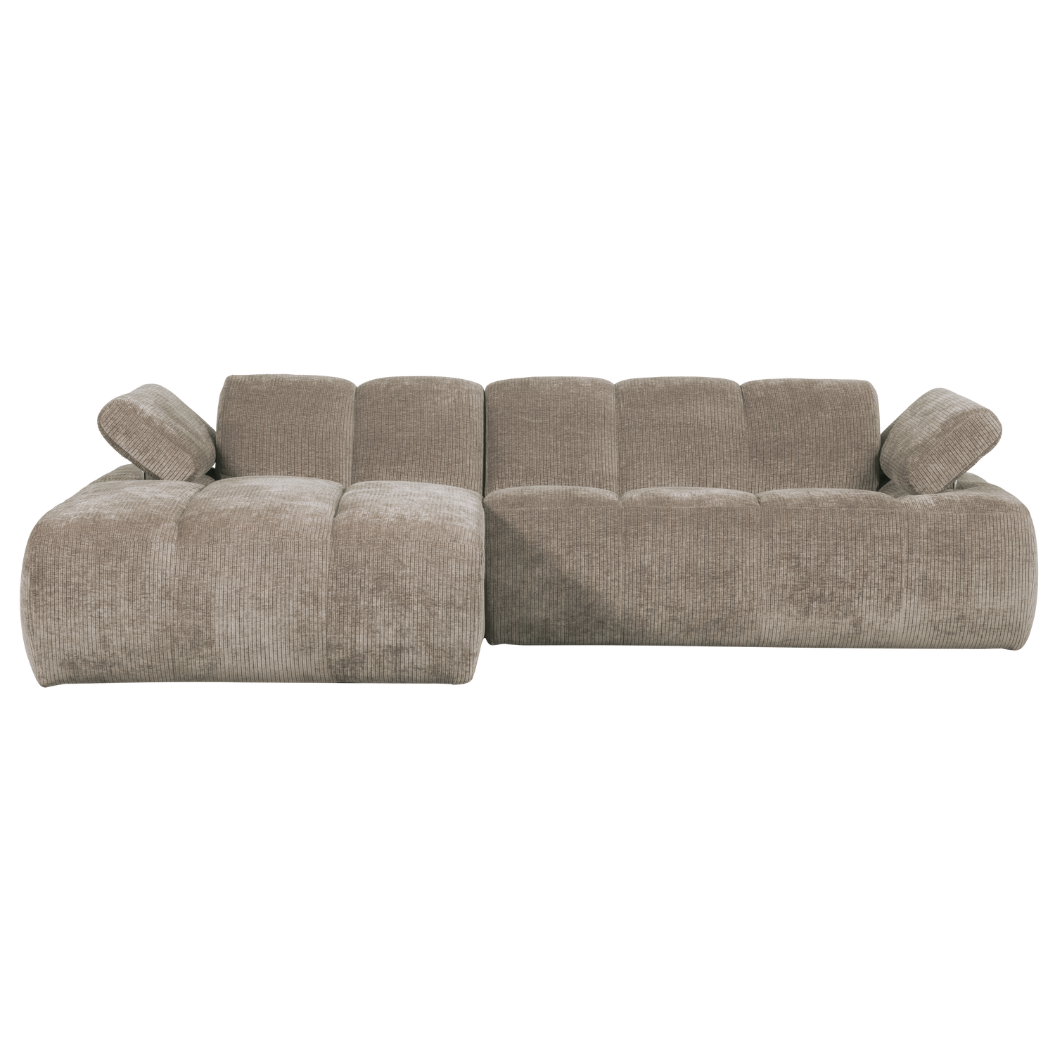Mojo Chaise Longue Bank Links Ribstof Donkerzand