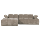 Mojo Chaise Longue Bank Links Ribstof Donkerzand