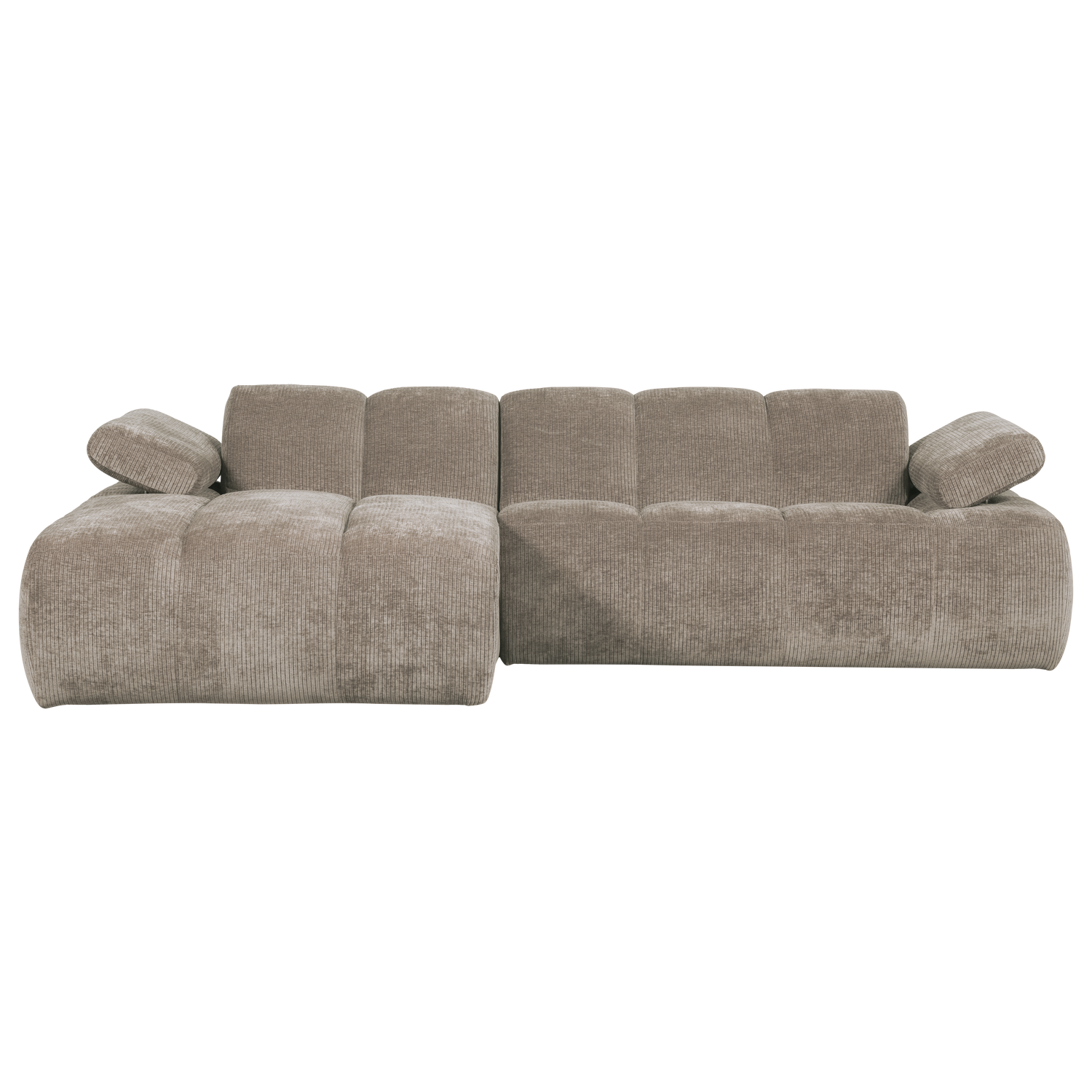 Mojo Chaise Longue Bank Links Ribstof Donkerzand
