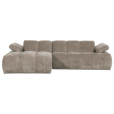 Mojo Chaise Longue Bank Links Ribstof Donkerzand