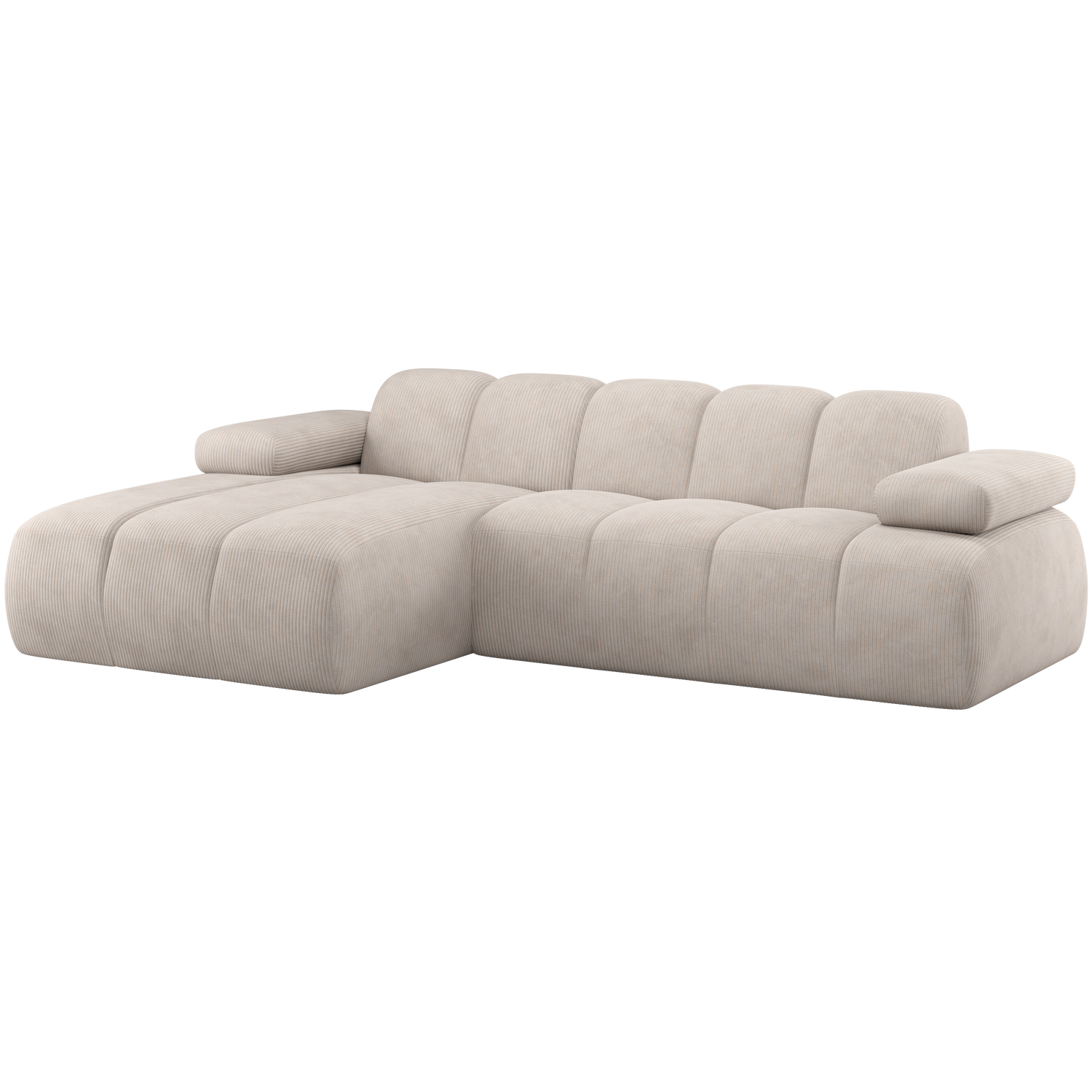 Mojo Chaise Longue Bank Links Ribstof Ecru