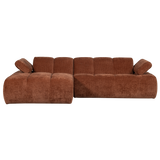 Mojo Chaise Longue Bank Links Ribstof Roestbruin