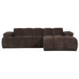 Mojo Chaise Longue Bank Rechts Ribstof Bruin