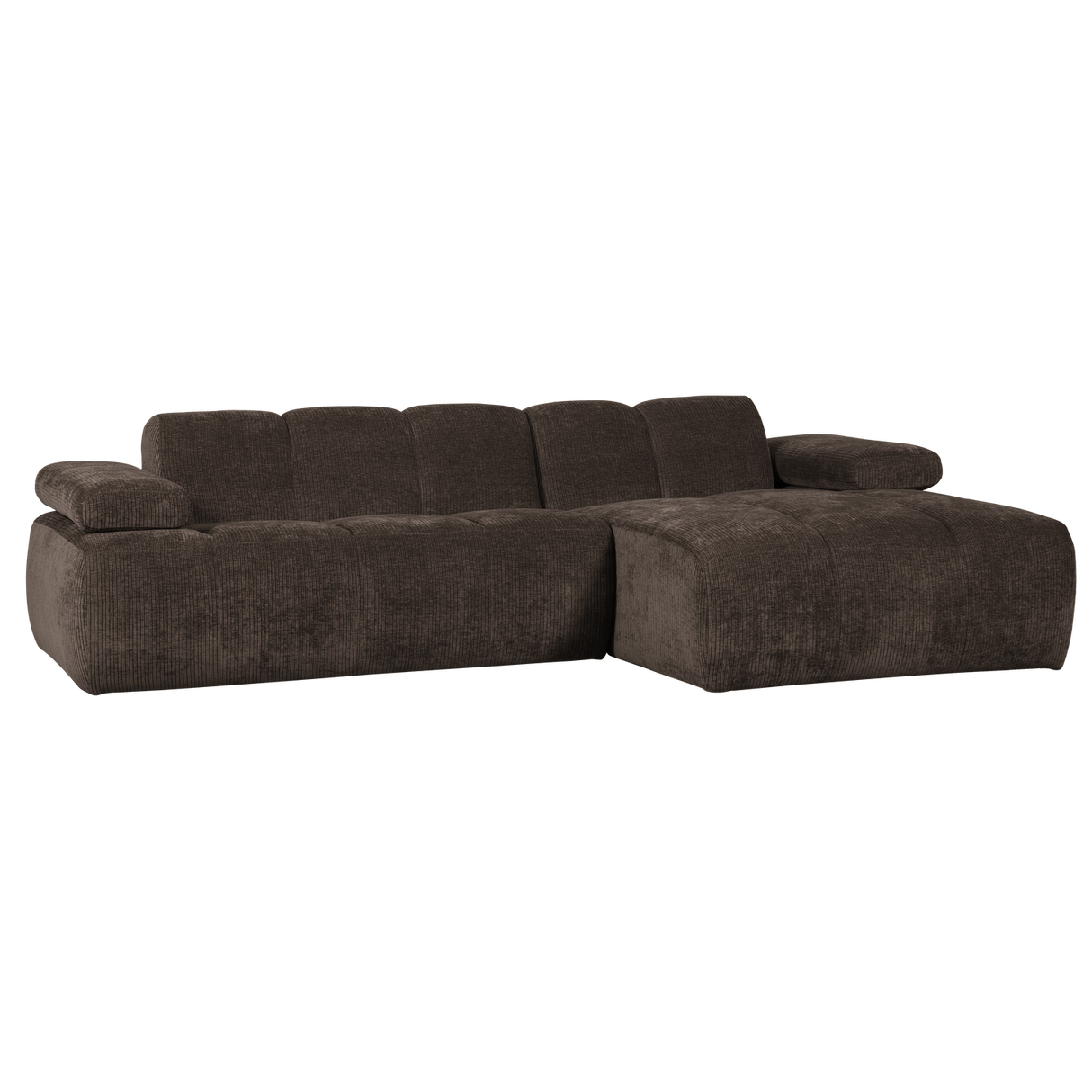 Mojo Chaise Longue Bank Rechts Ribstof Bruin