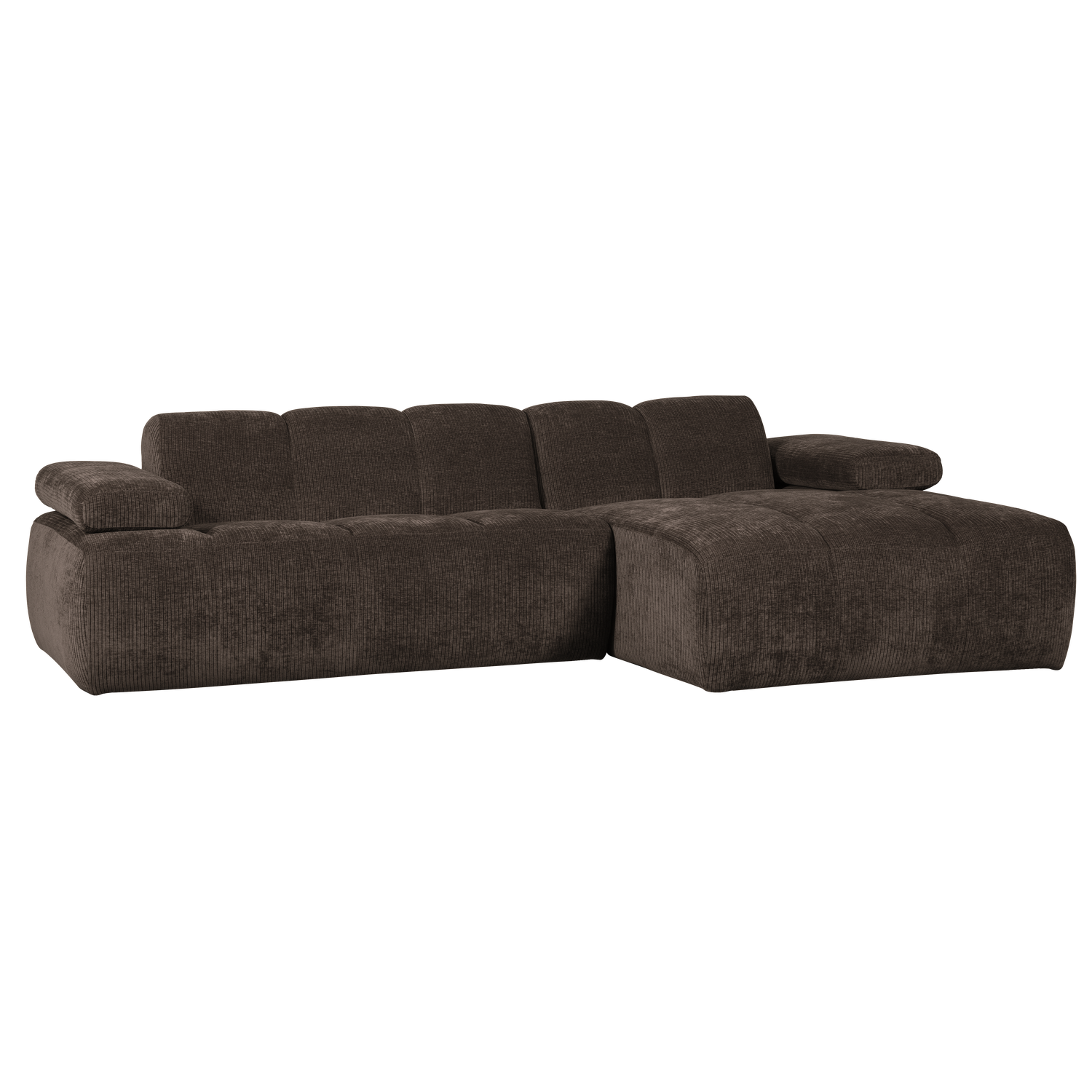 Mojo Chaise Longue Bank Rechts Ribstof Bruin