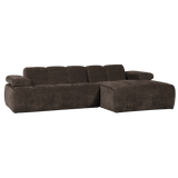 Mojo Chaise Longue Bank Rechts Ribstof Bruin