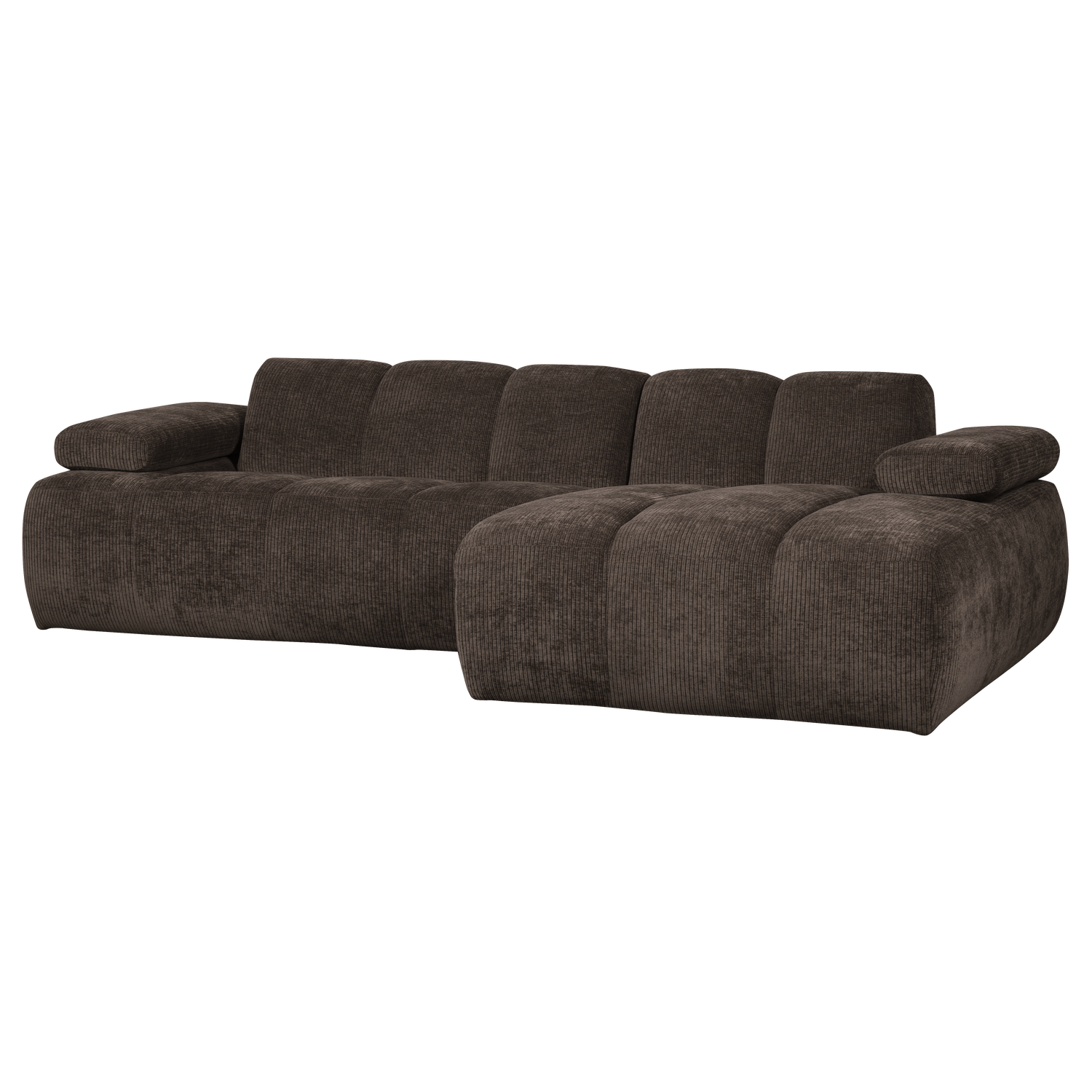 Mojo Chaise Longue Bank Rechts Ribstof Bruin