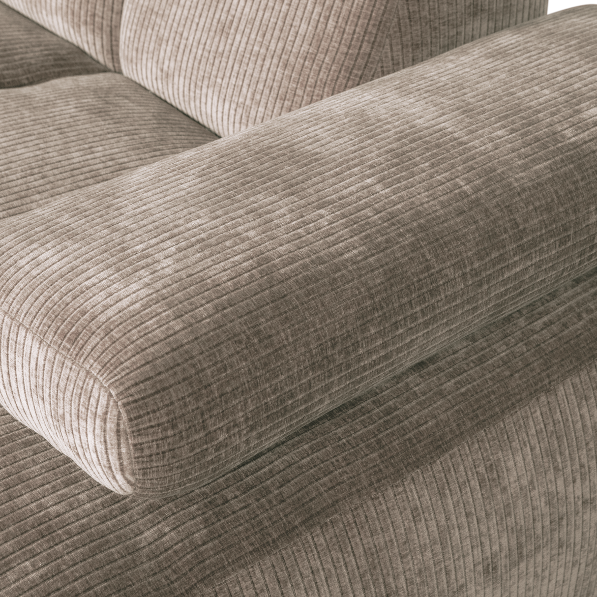 Mojo Chaise Longue Bank Rechts Ribstof Donkerzand