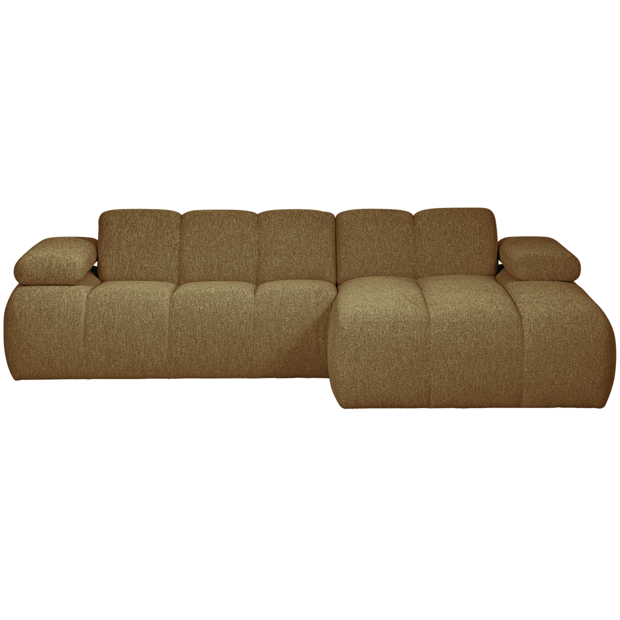 Mojo Chaise Longue Bank Rechts Boucle Geel Bruin Melange