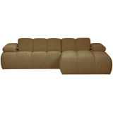 Mojo Chaise Longue Bank Rechts Boucle Geel Bruin Melange
