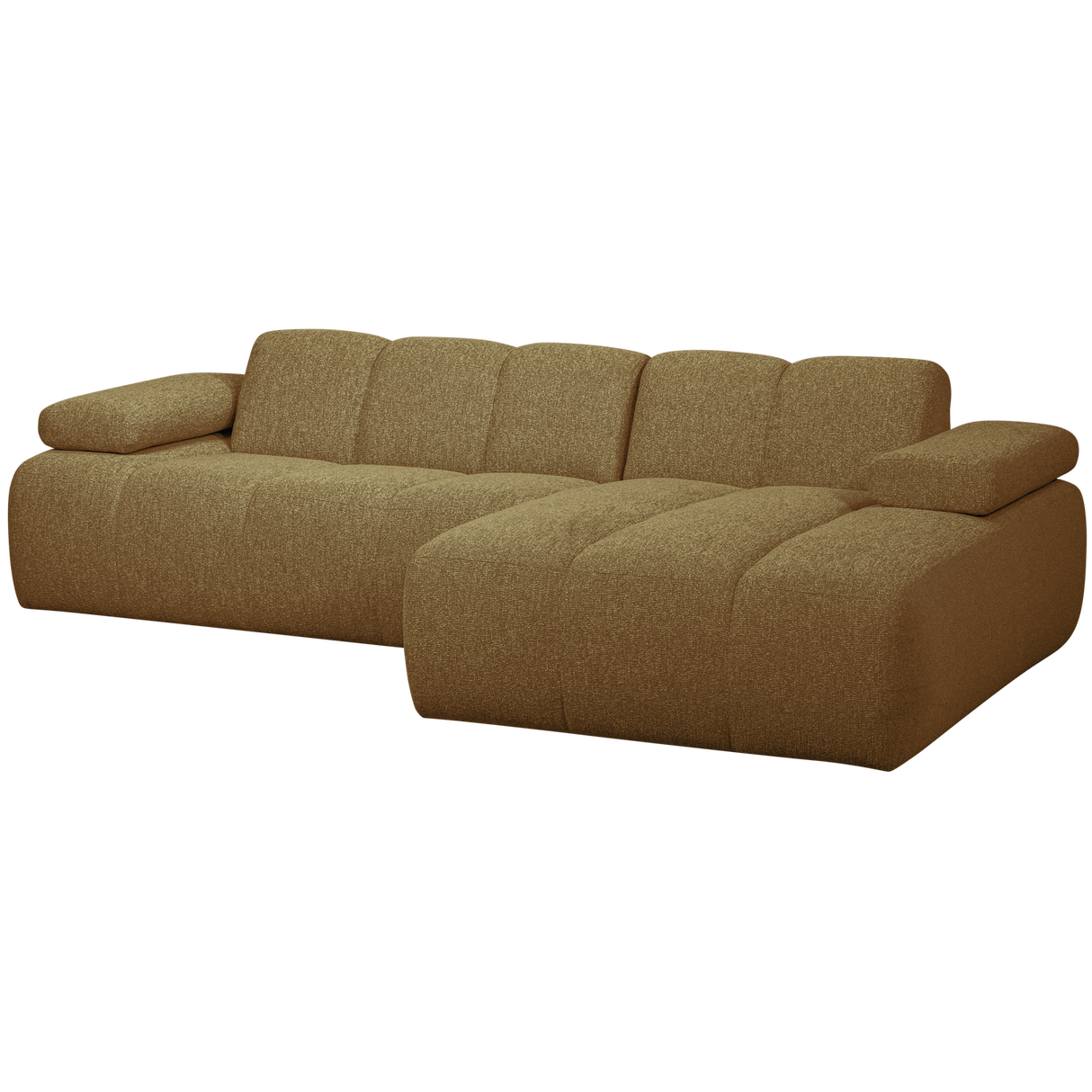 Mojo Chaise Longue Bank Rechts Boucle Geel Bruin Melange