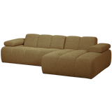 Mojo Chaise Longue Bank Rechts Boucle Geel Bruin Melange