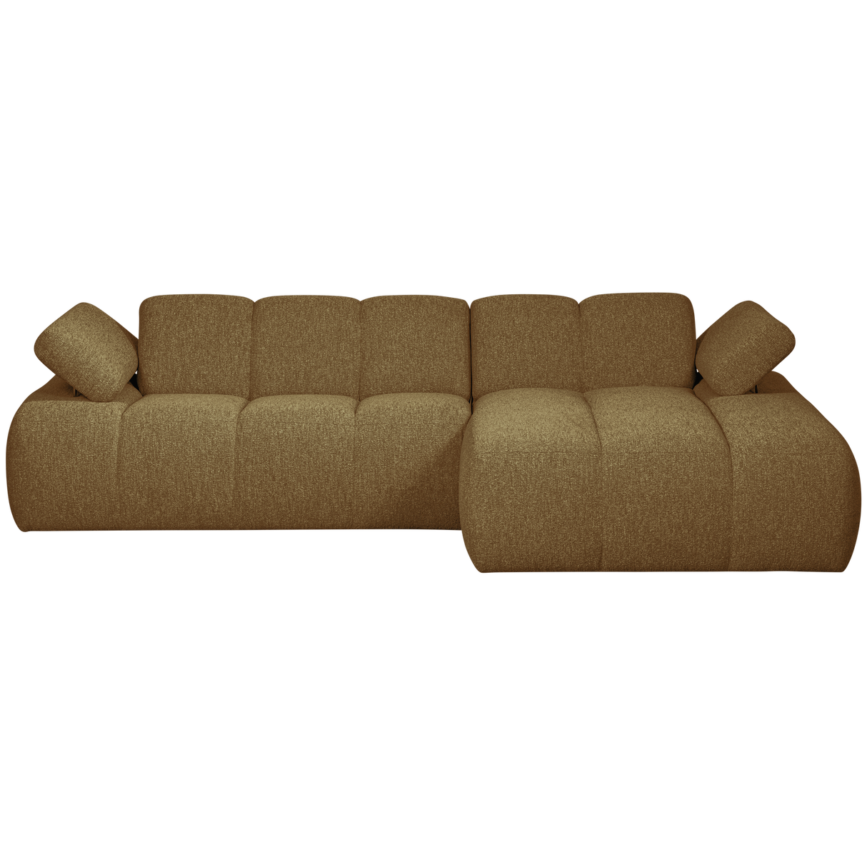 Mojo Chaise Longue Bank Rechts Boucle Geel Bruin Melange
