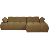 Mojo Chaise Longue Bank Rechts Boucle Geel Bruin Melange