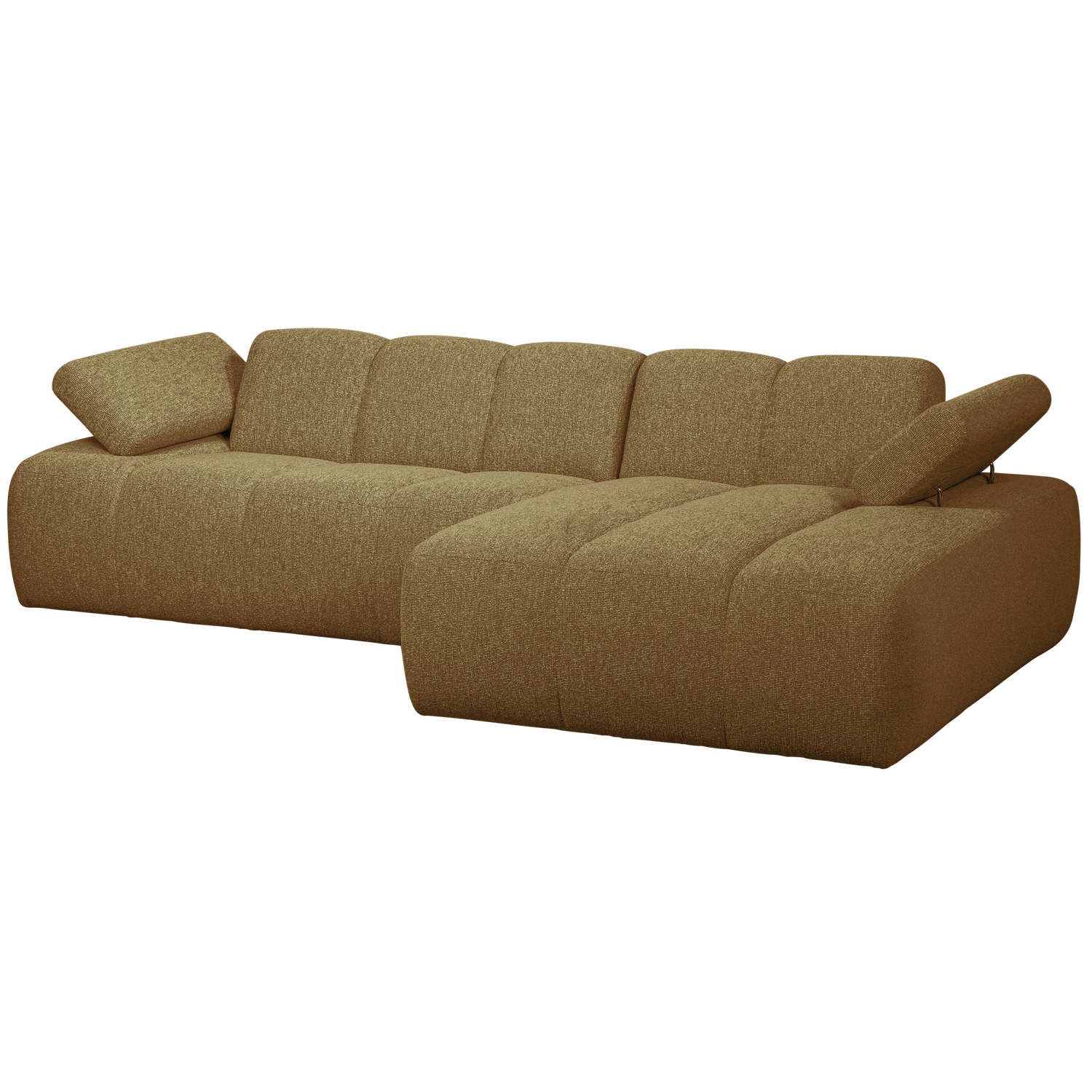 Mojo Chaise Longue Bank Rechts Boucle Geel Bruin Melange