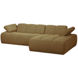 Mojo Chaise Longue Bank Rechts Boucle Geel Bruin Melange