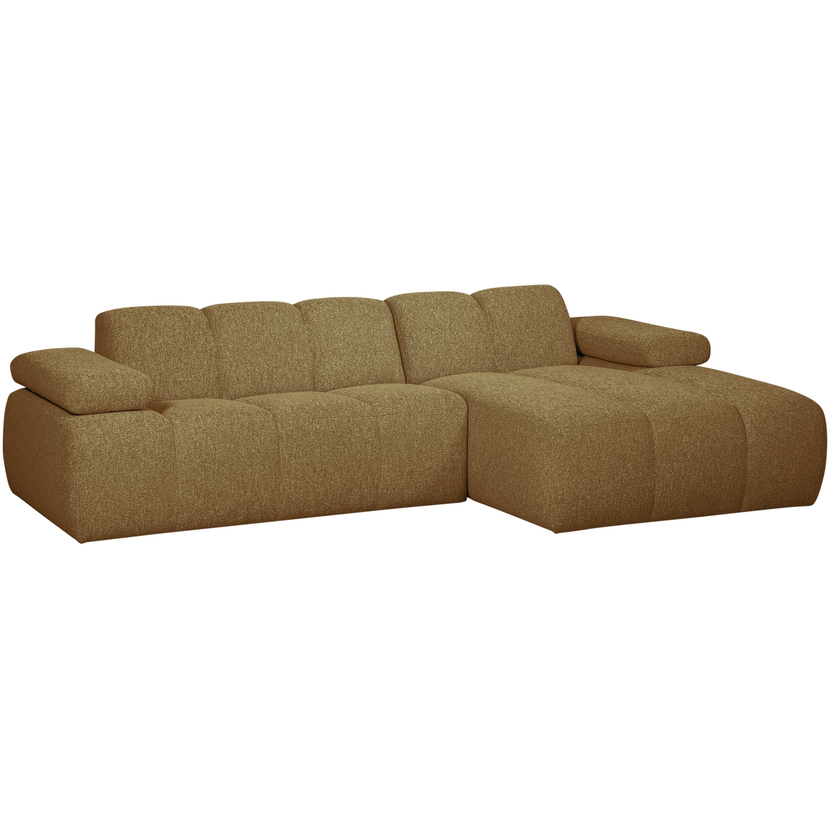Mojo Chaise Longue Bank Rechts Boucle Geel Bruin Melange