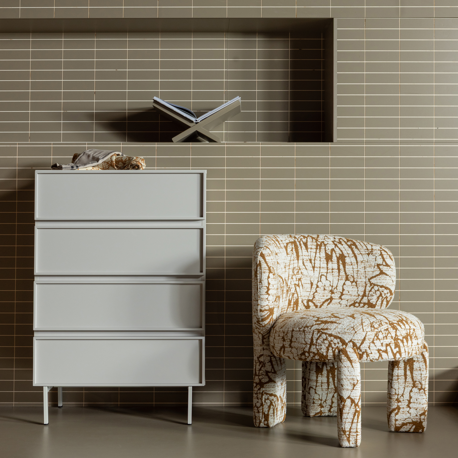 Upke Fauteuil Met Dessin Naturel/Bruin