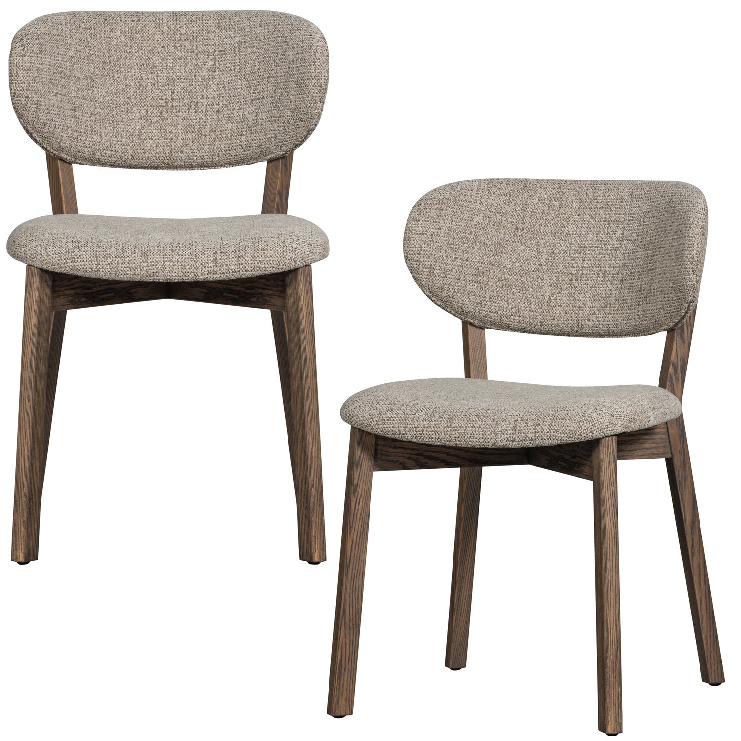 Udar Eetkamerstoel Naturel Met Houten Frame Donkerbruin
