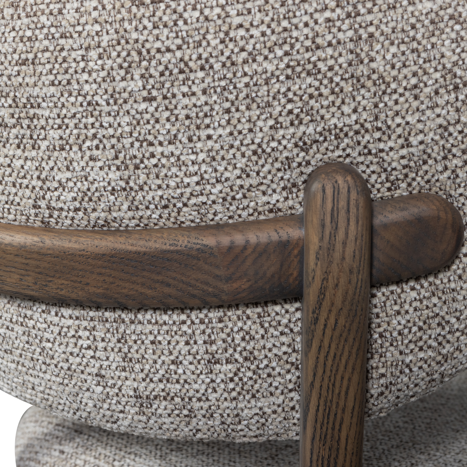 Udar Eetkamerstoel Naturel Met Houten Frame Donkerbruin