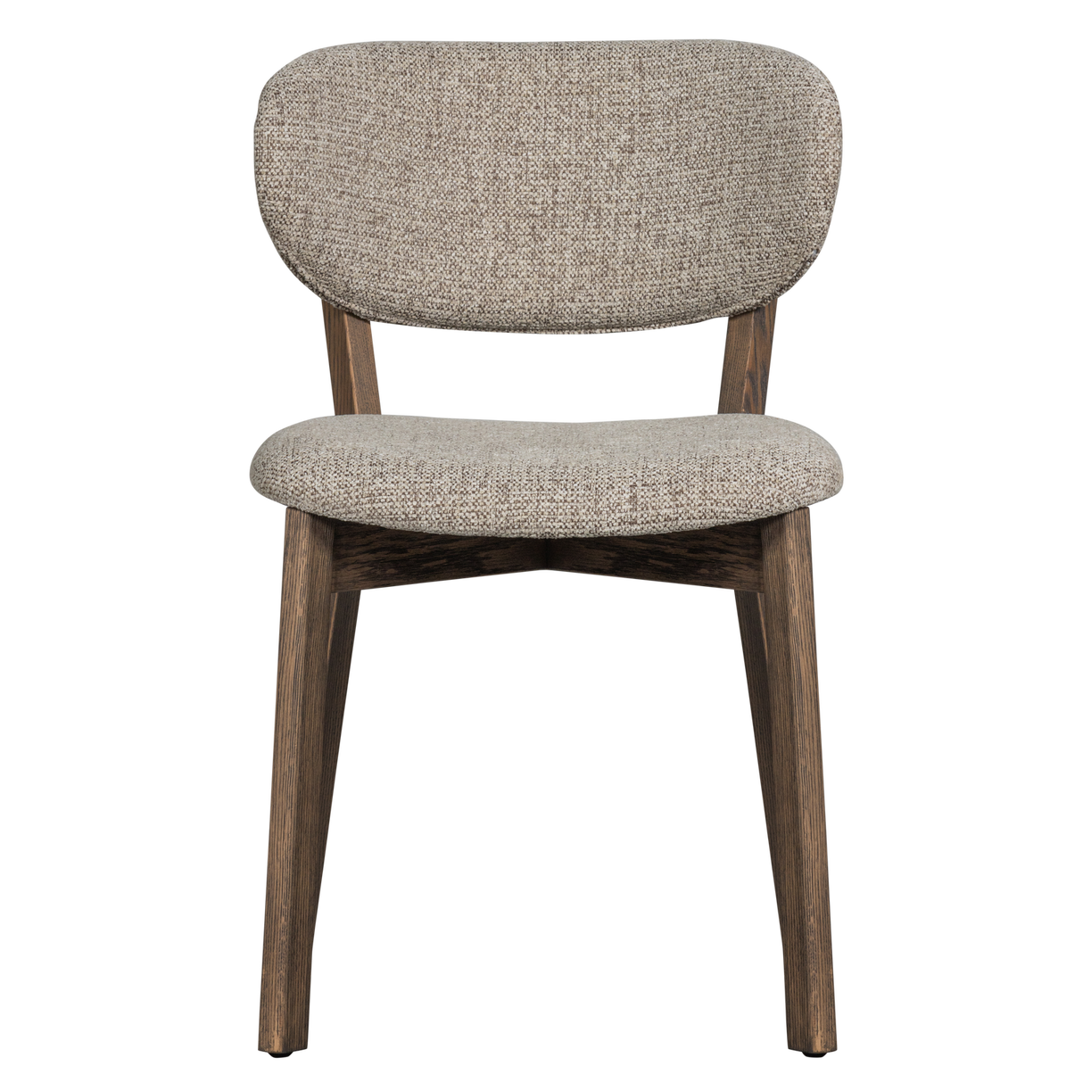 Udar Eetkamerstoel Naturel Met Houten Frame Donkerbruin