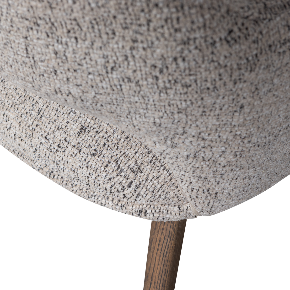 Murat Eetkamerstoel Naturel Met Houten Poot Donkerbruin