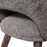 Murat Eetkamerstoel Taupe Met Houten Poot Donkerbruin