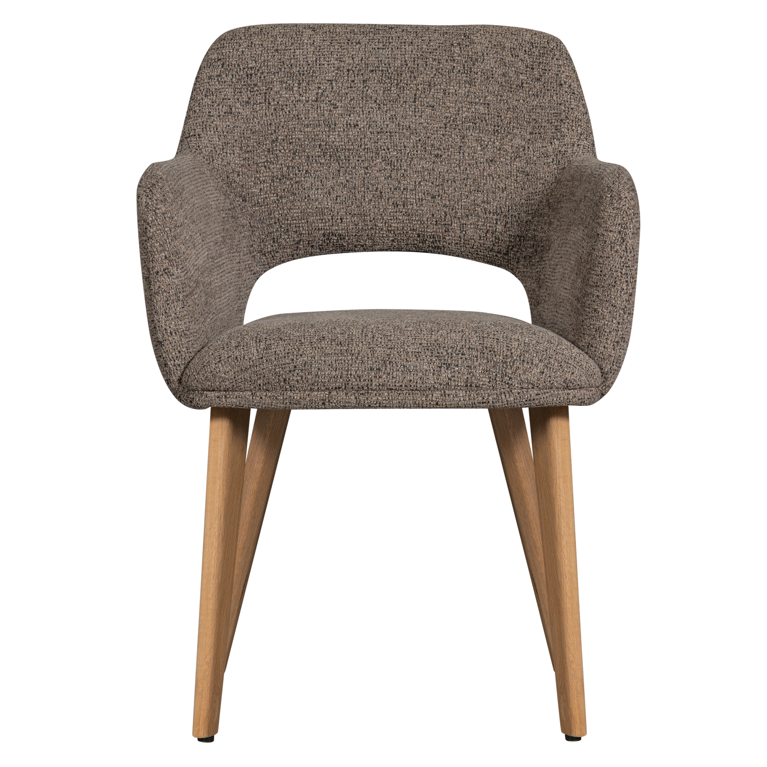 Murat Eetkamerstoel Taupe Met Houten Poot Naturel
